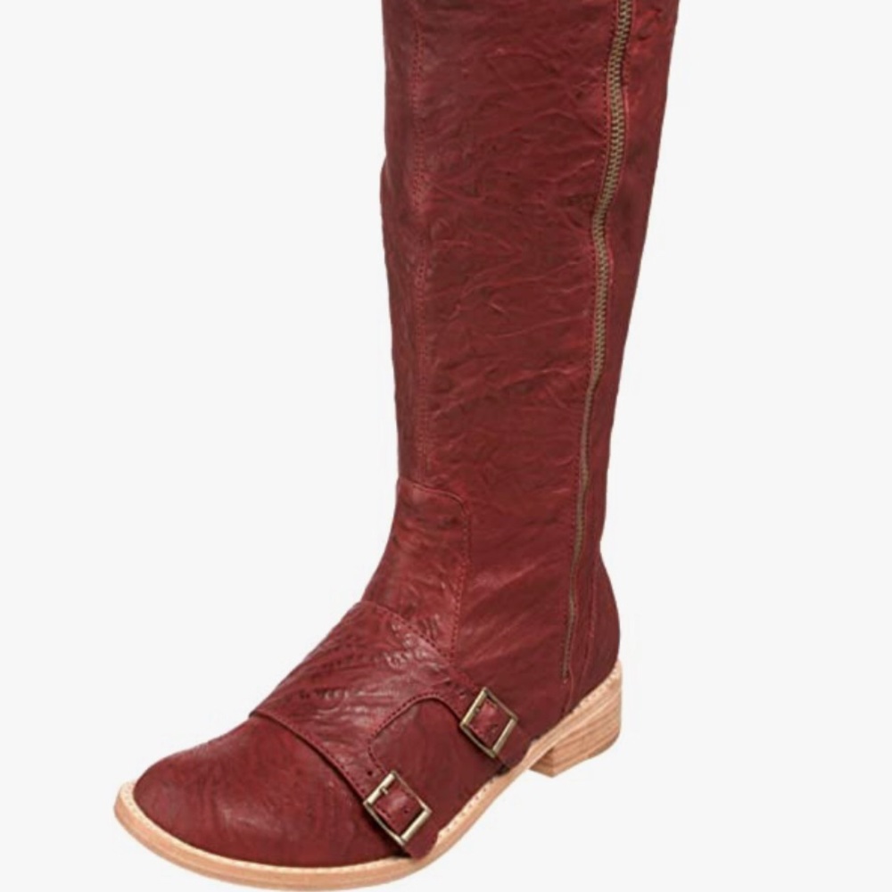 Gee Wawa Leather Boot in Burgundy 7.5